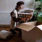 Girl packing to move